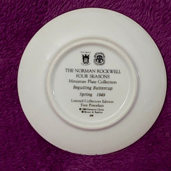 508 Beguiling Buttercup - Norman Rockwell Four Seasons Miniature Plate - Picture 2 of 5